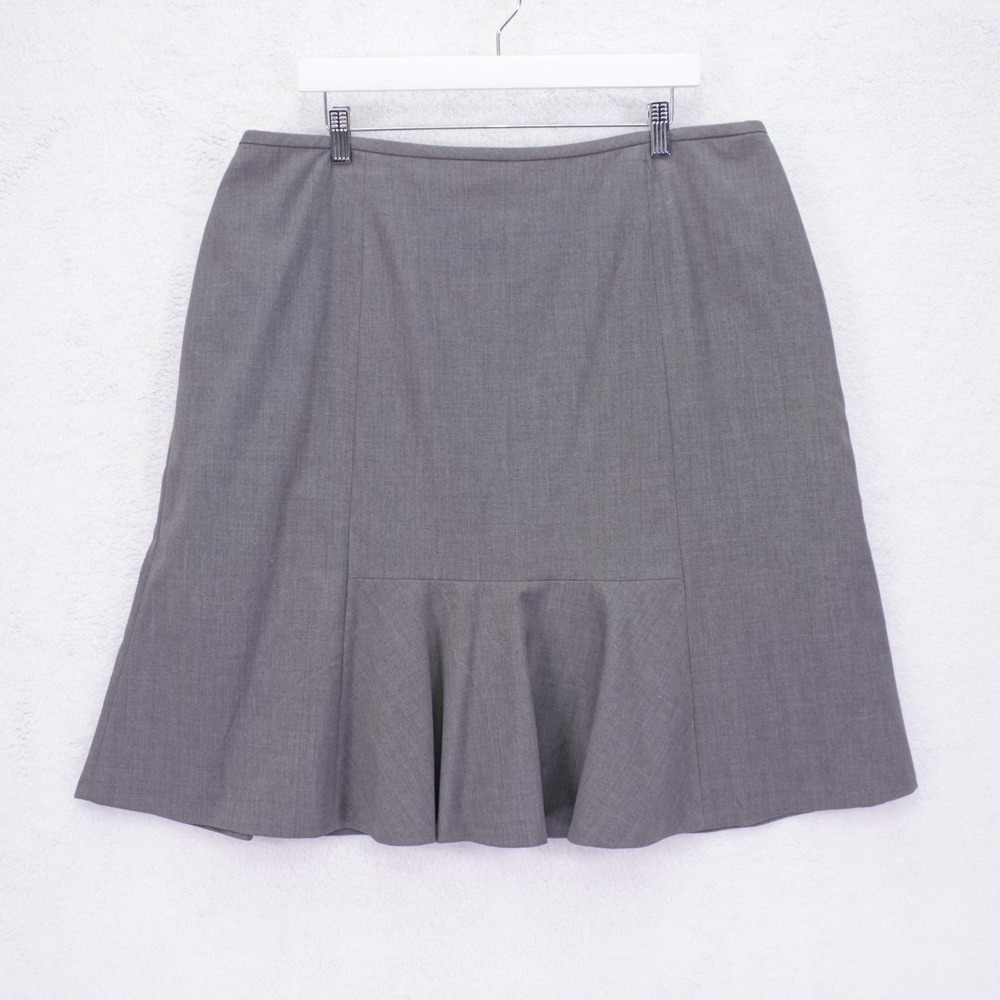Nine West Gray Lined Skirt -16W-‎ 38 Inch Waist Polyester Viscose Elastane